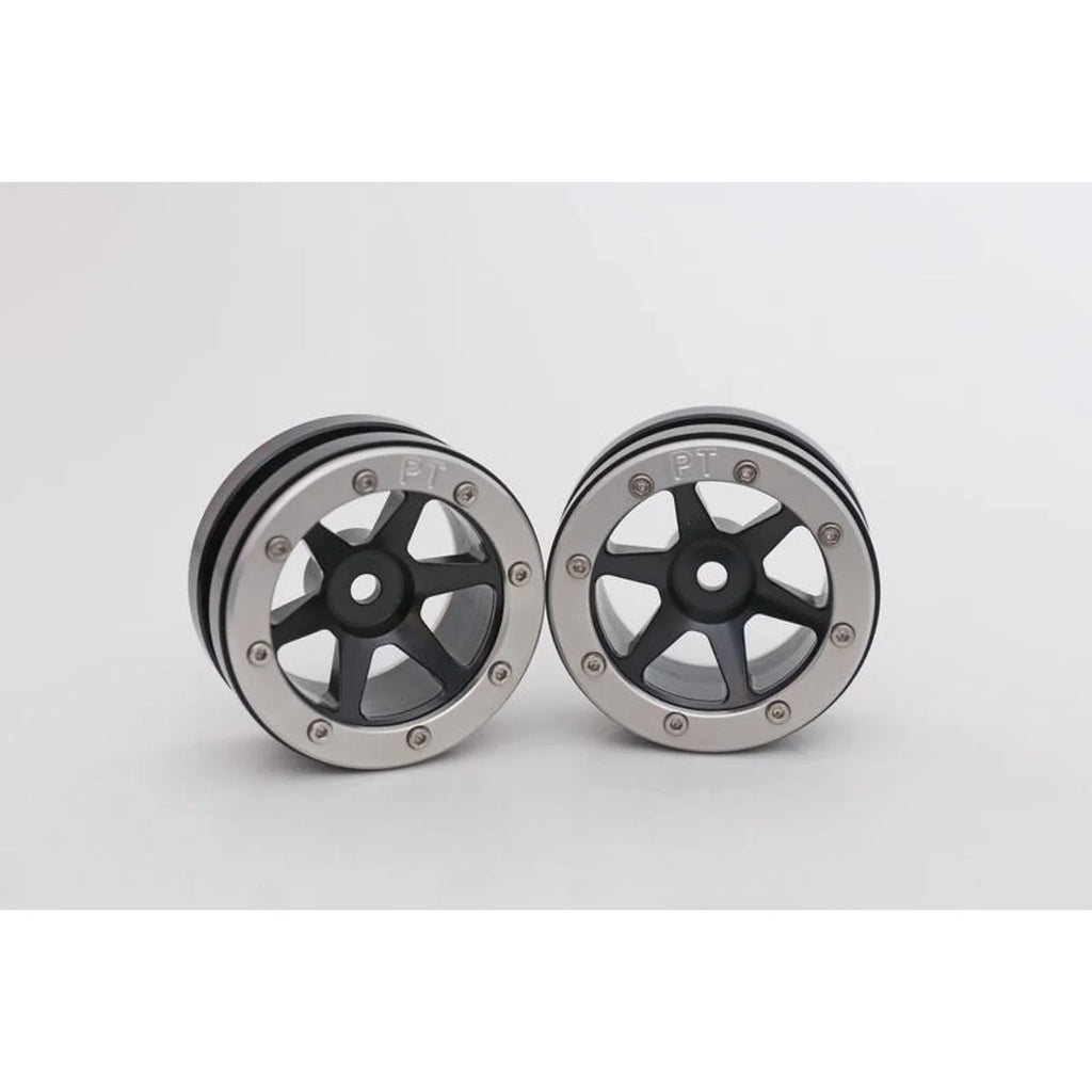 Metsafil Beadlock-Felgen PT-Slingshot 1.9 (2) Schwarz/Silber MT0030BS