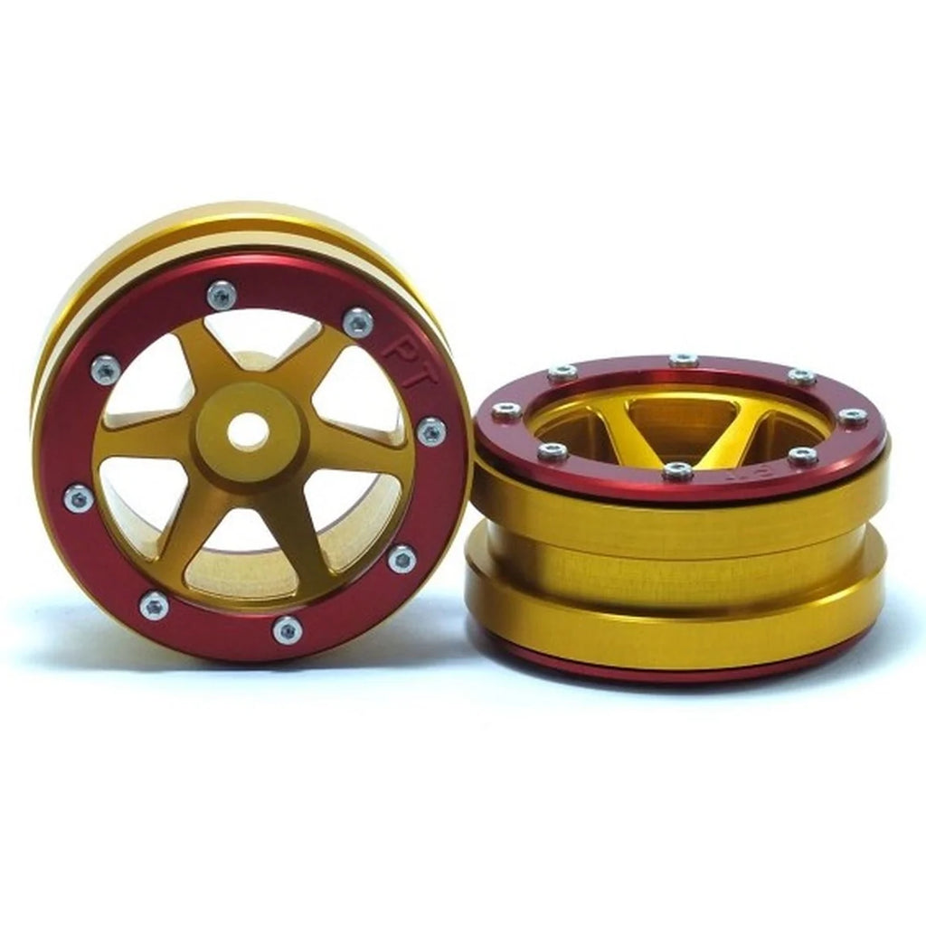 Metsafil Beadlock-Felgen PT-Slingshot 1.9 (2) Gold/Rot MT0030GOR
