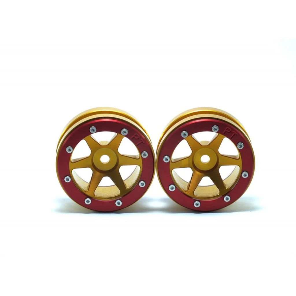 Metsafil Beadlock-Felgen PT-Slingshot 1.9 (2) Gold/Rot MT0030GOR