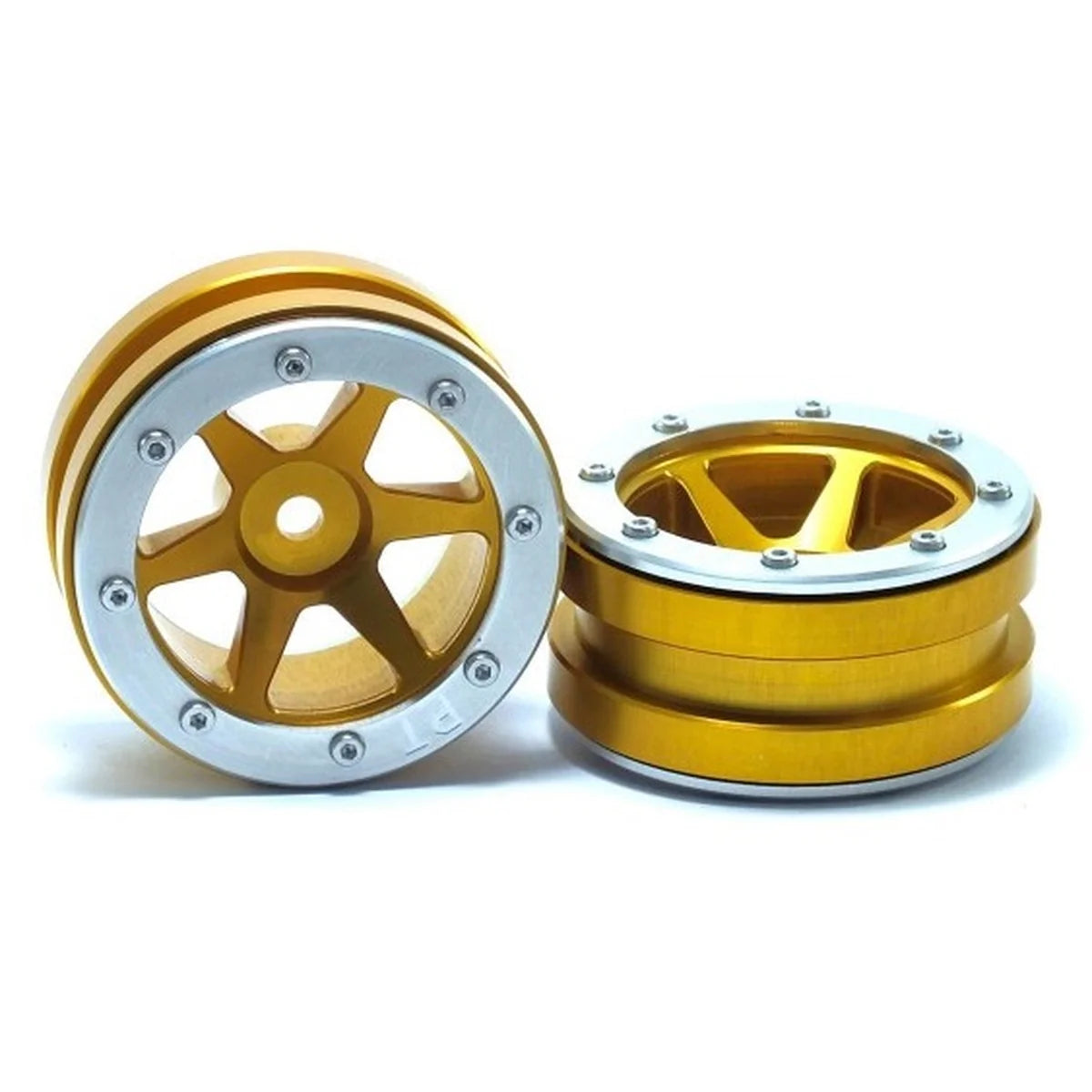 Metsafil Beadlock-Felgen PT-Slingshot 1.9 (2) Gold/Silber MT0030GOS