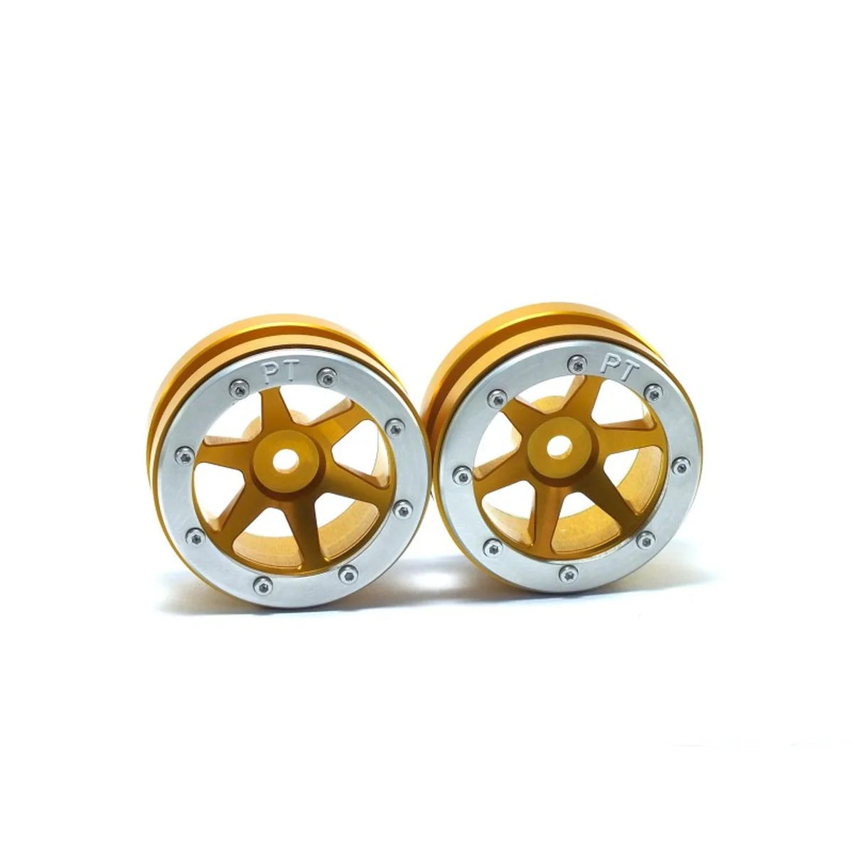 Metsafil Beadlock-Felgen PT-Slingshot 1.9 (2) Gold/Silber MT0030GOS