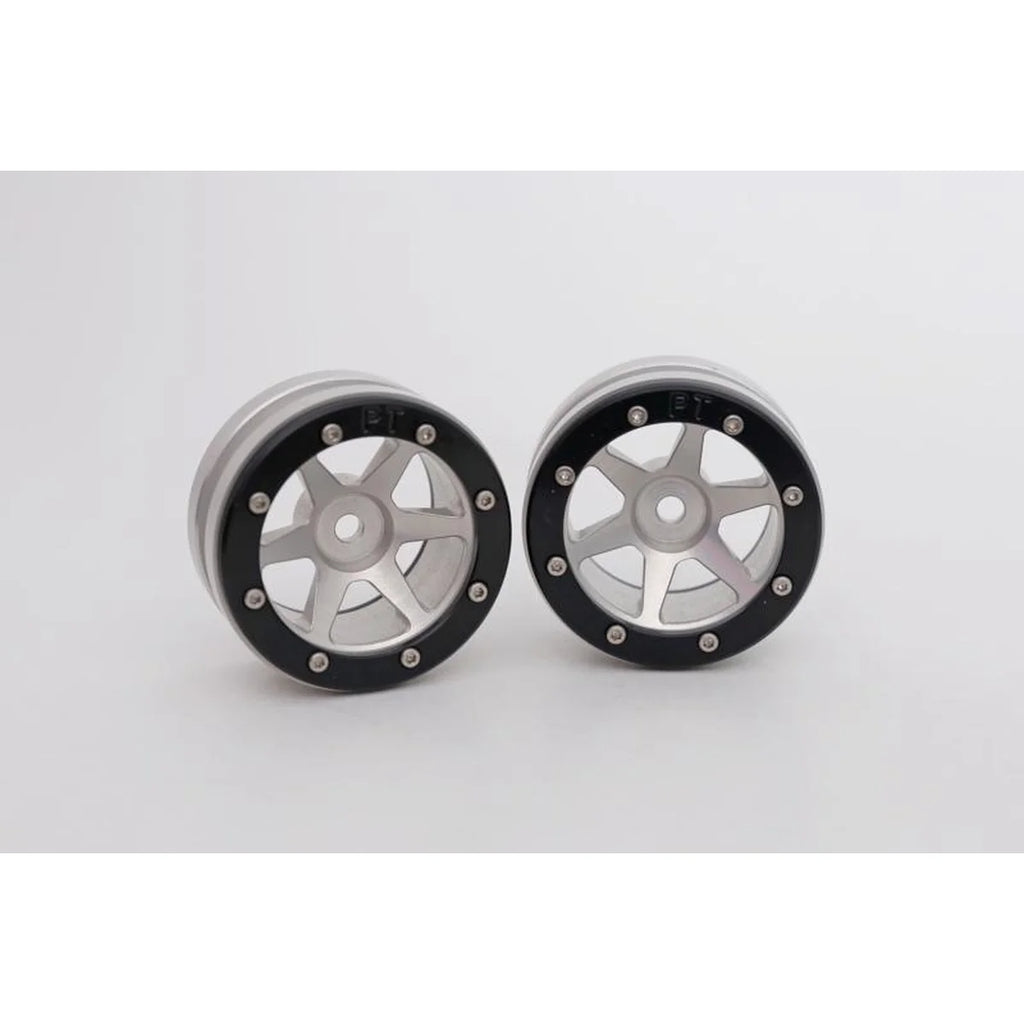 Metsafil Beadlock-Felgen PT-Slingshot 1.9 (2) Silber/Schwarz MT0030SB