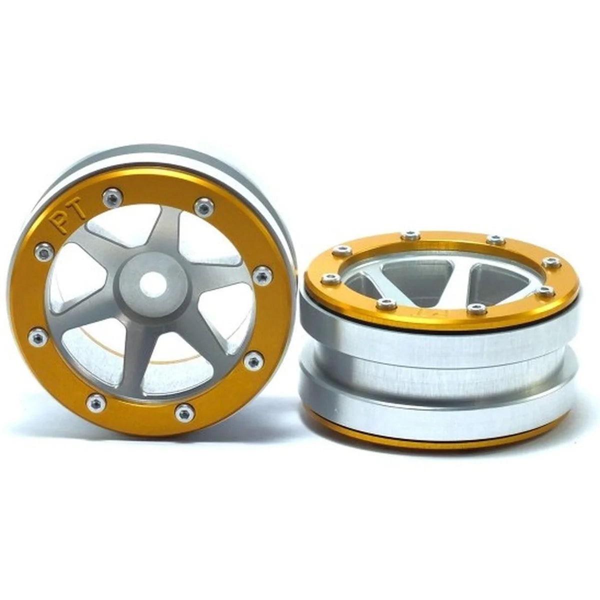 Metsafil Beadlock-Felgen PT-Slingshot 1.9 (2) Silber/Gold MT0030SGO