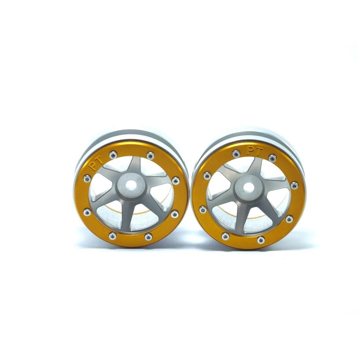 Metsafil Beadlock-Felgen PT-Slingshot 1.9 (2) Silber/Gold MT0030SGO