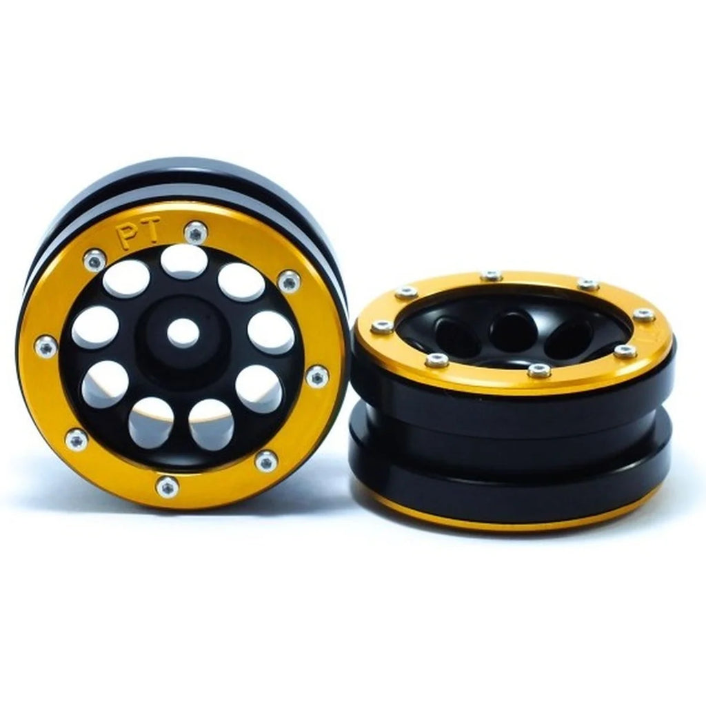 Metsafil Beadlock-Felgen PT-Ecohole 1.9 (2) Schwarz/Gold MT0050BGO