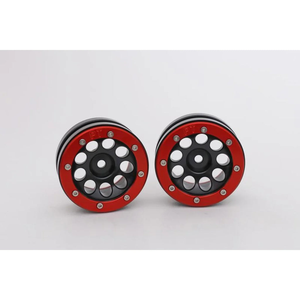 Metsafil Beadlock-Felgen PT-Ecohole 1.9 (2) Schwarz/Rot MT0050BR