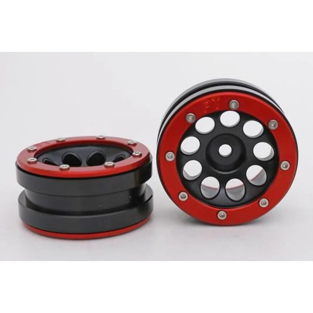 Metsafil Beadlock-Felgen PT-Ecohole 1.9 (2) Schwarz/Rot MT0050BR