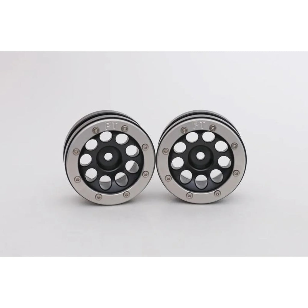 Metsafil Beadlock-Felgen PT-Ecohole 1.9 (2) Schwarz/Silber MT0050BS