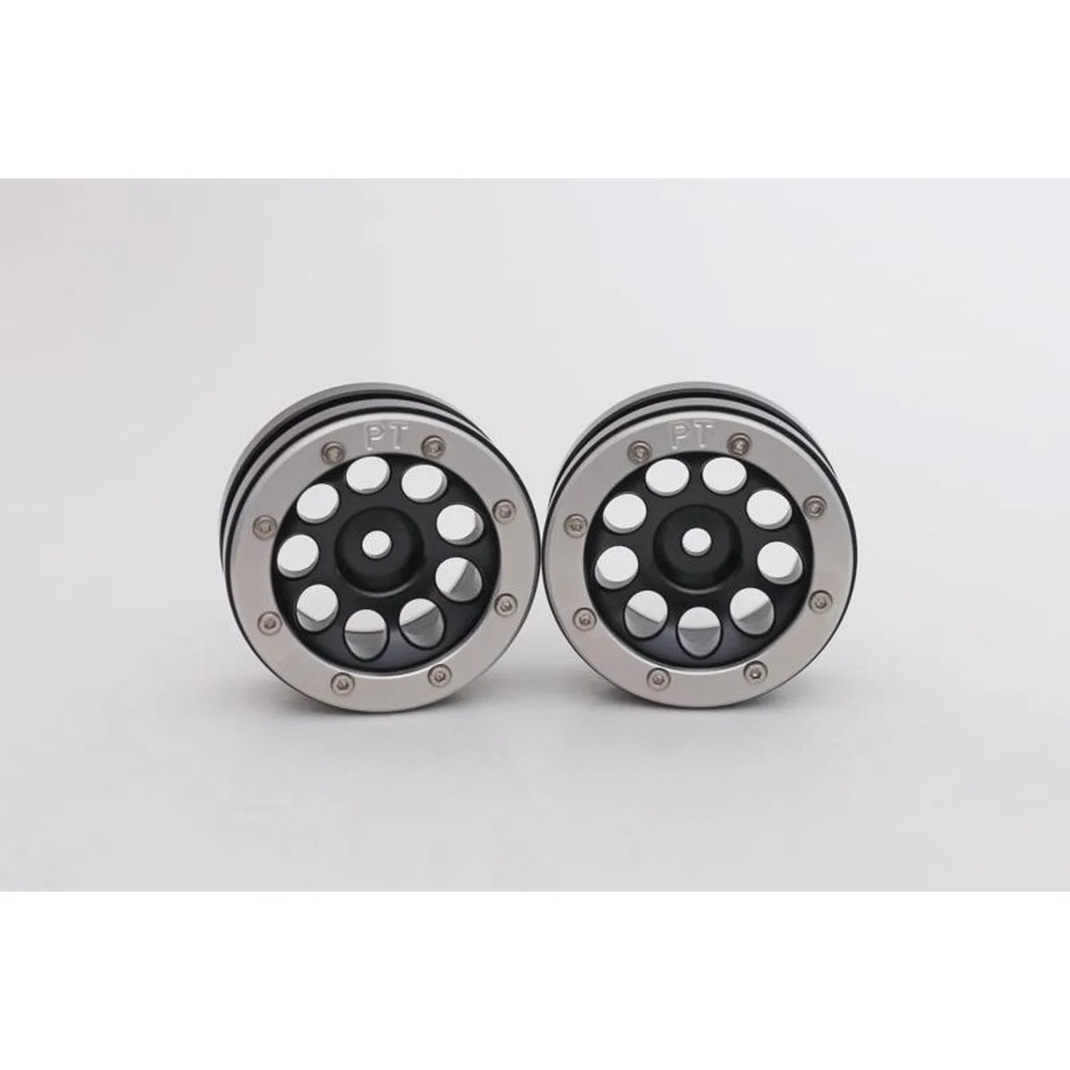 Metsafil Beadlock-Felgen PT-Ecohole 1.9 (2) Schwarz/Silber MT0050BS