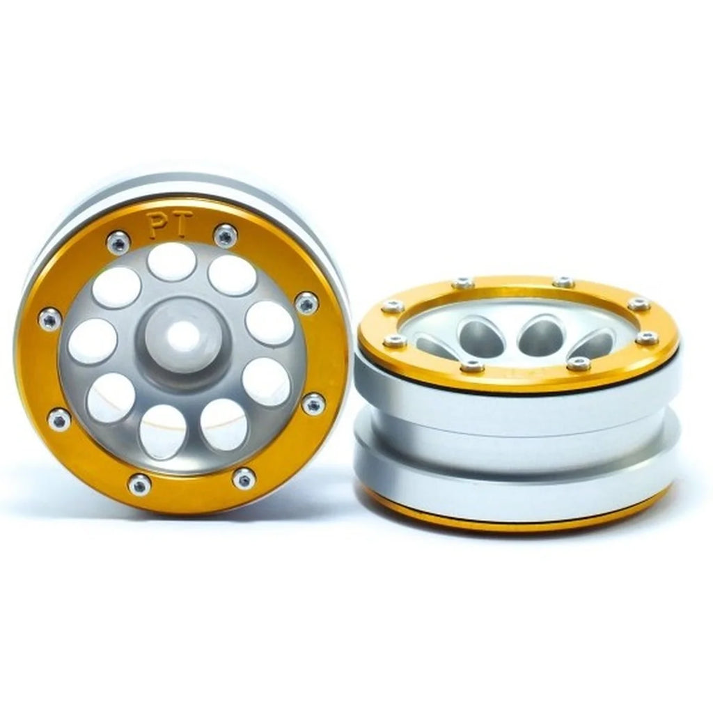 Metsafil Beadlock-Felgen PT-Ecohole 1.9 (2) Silber/Gold MT0050SGO
