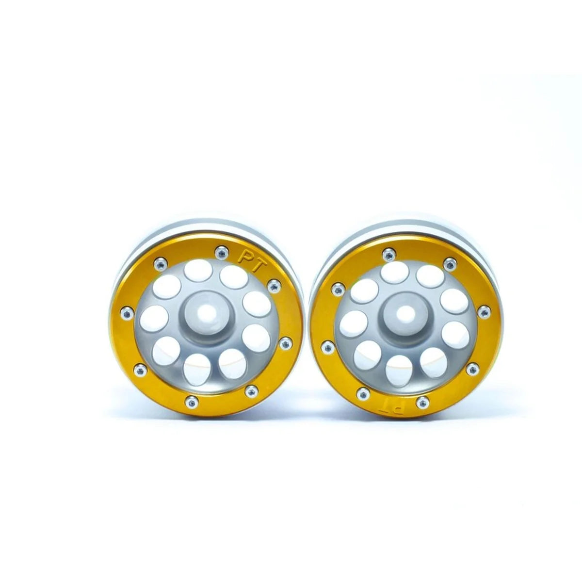 Metsafil Beadlock-Felgen PT-Ecohole 1.9 (2) Silber/Gold MT0050SGO