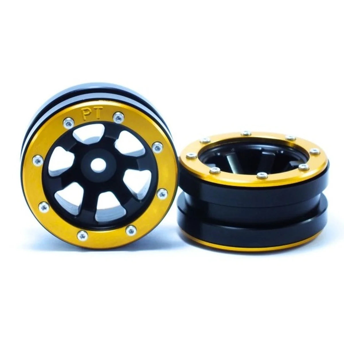 Metsafil Beadlock-Felgen PT-Claw 1.9 (2) Schwarz/Gold MT0060BGO