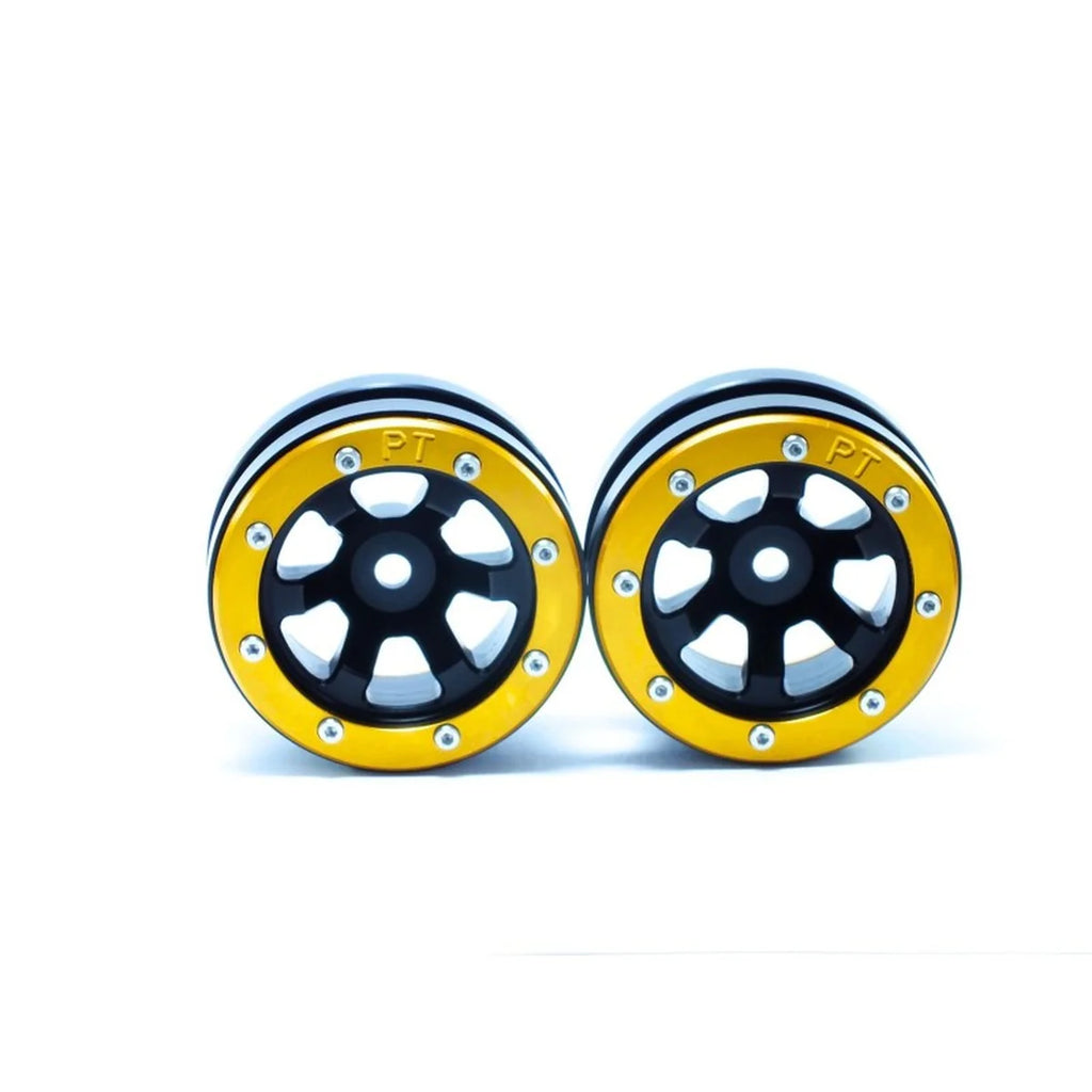 Metsafil Beadlock-Felgen PT-Claw 1.9 (2) Schwarz/Gold MT0060BGO