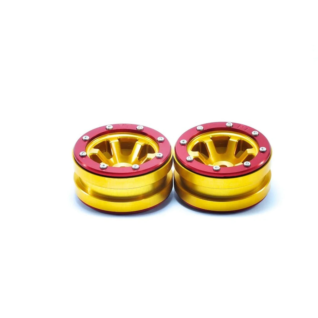 Metsafil Beadlock-Felgen PT-Claw 1.9 (2) Gold/Rot MT0060GOR
