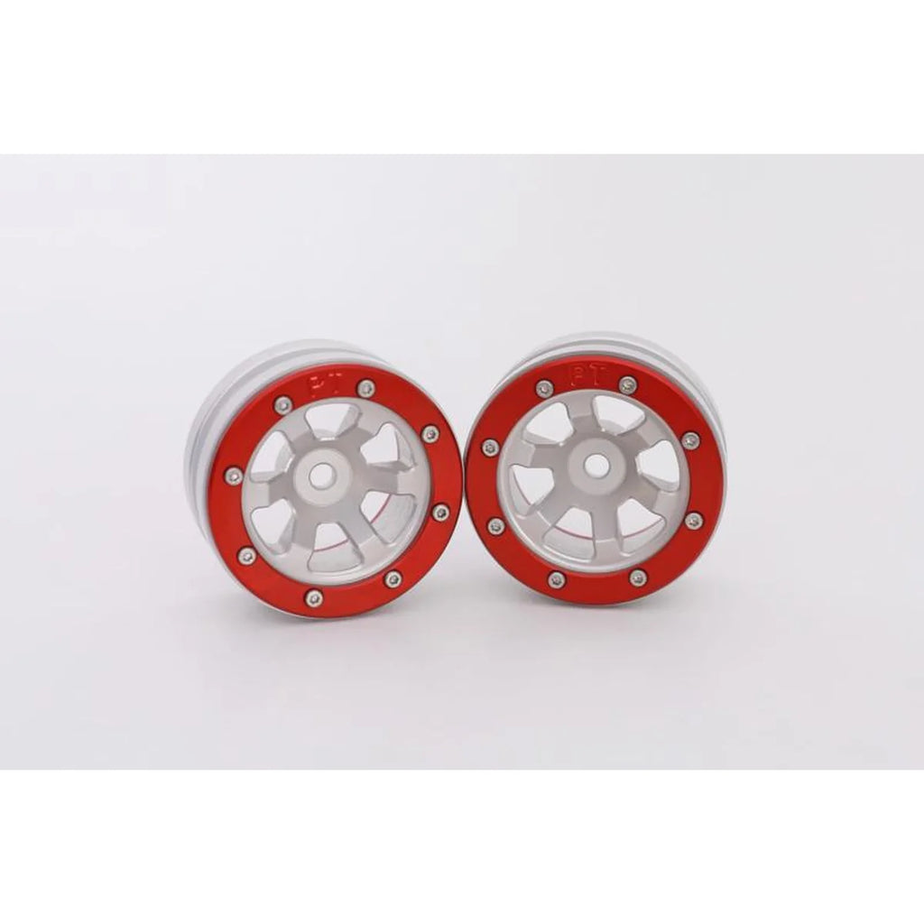 Metsafil Beadlock-Felgen PT-Claw 1.9 (2) Silber/Rot MT0060SR