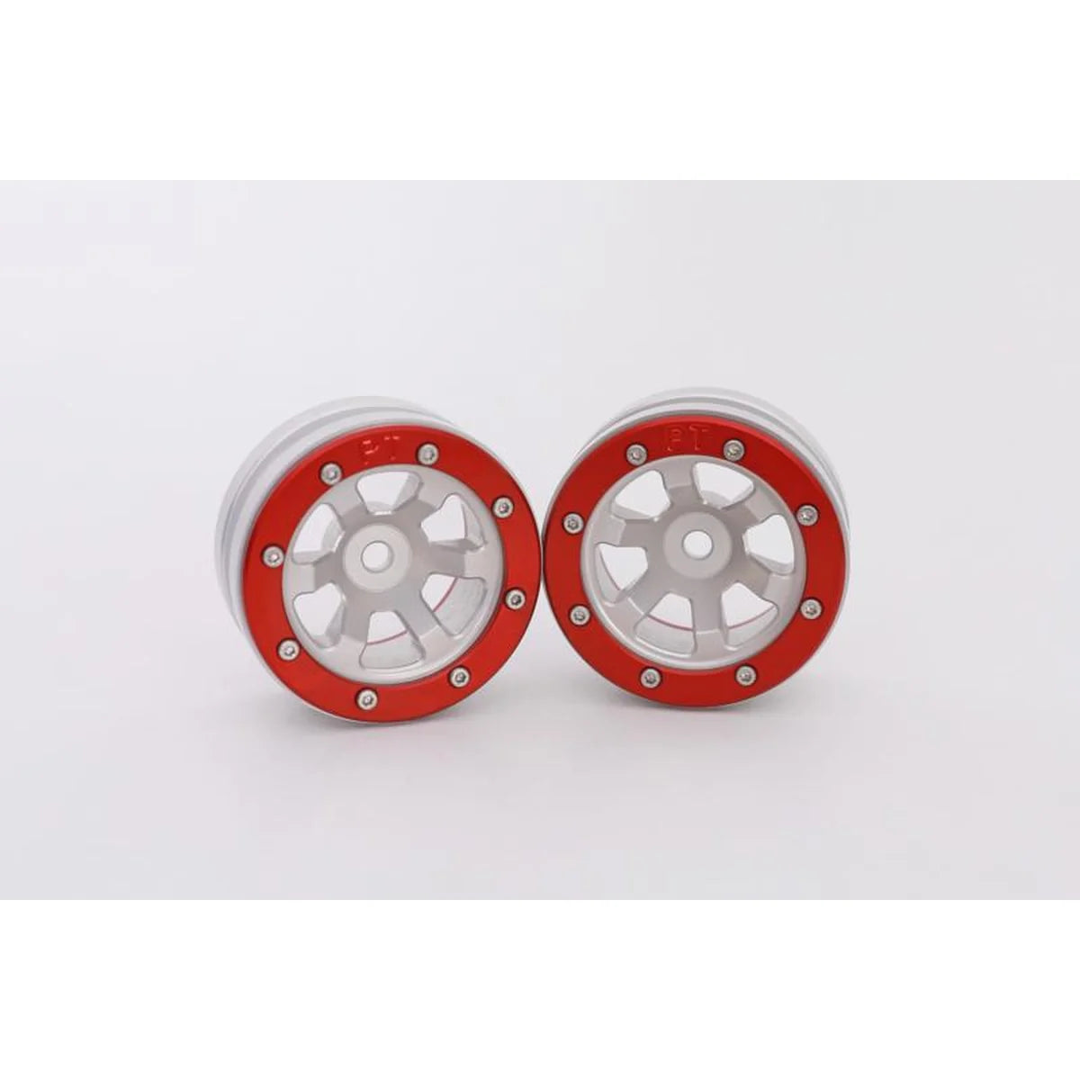 Metsafil Beadlock-Felgen PT-Claw 1.9 (2) Silber/Rot MT0060SR