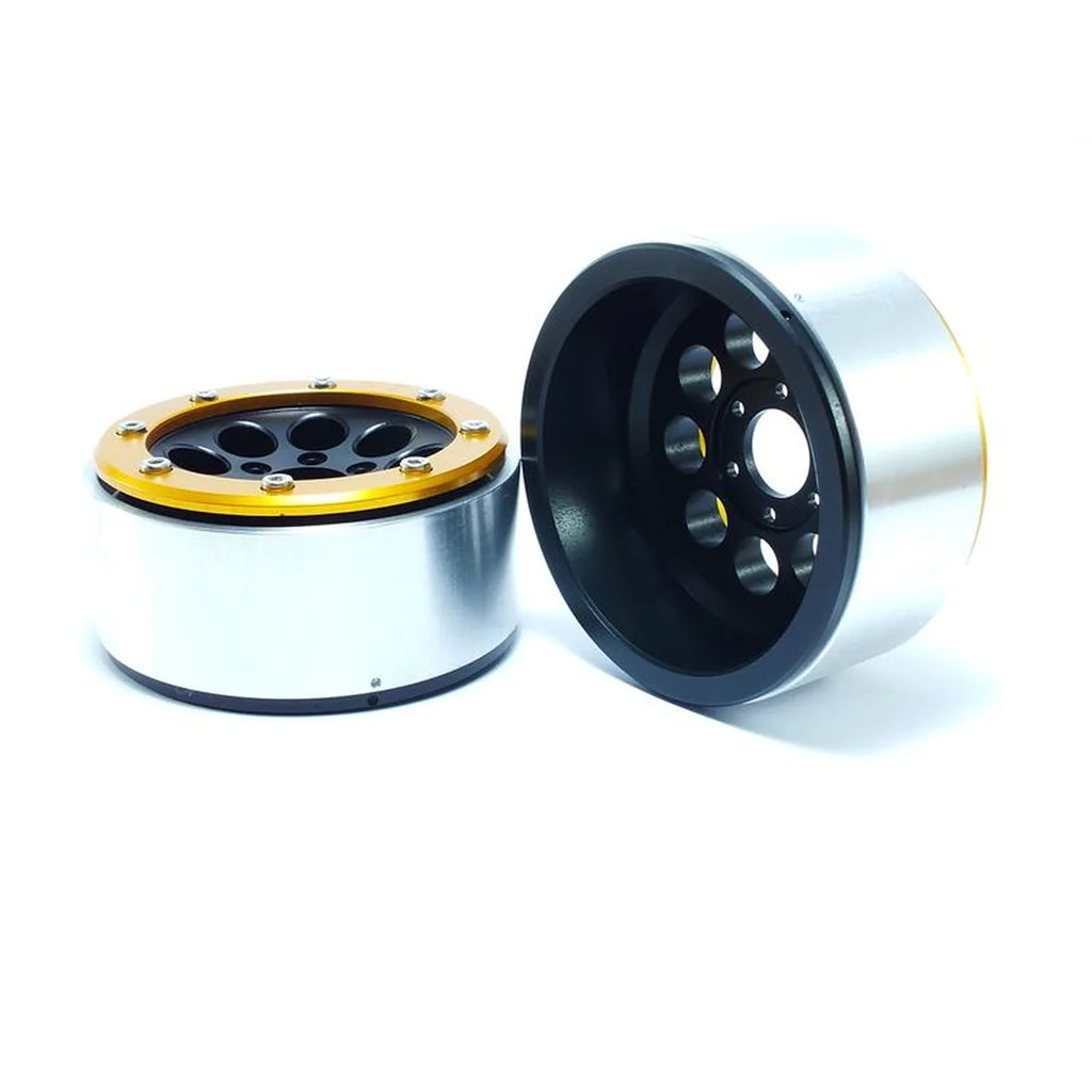 Metsafil Beadlock Wheels GUN 1.9 (2) ohne Radnabe Schwarz/Gold MT5020BGO
