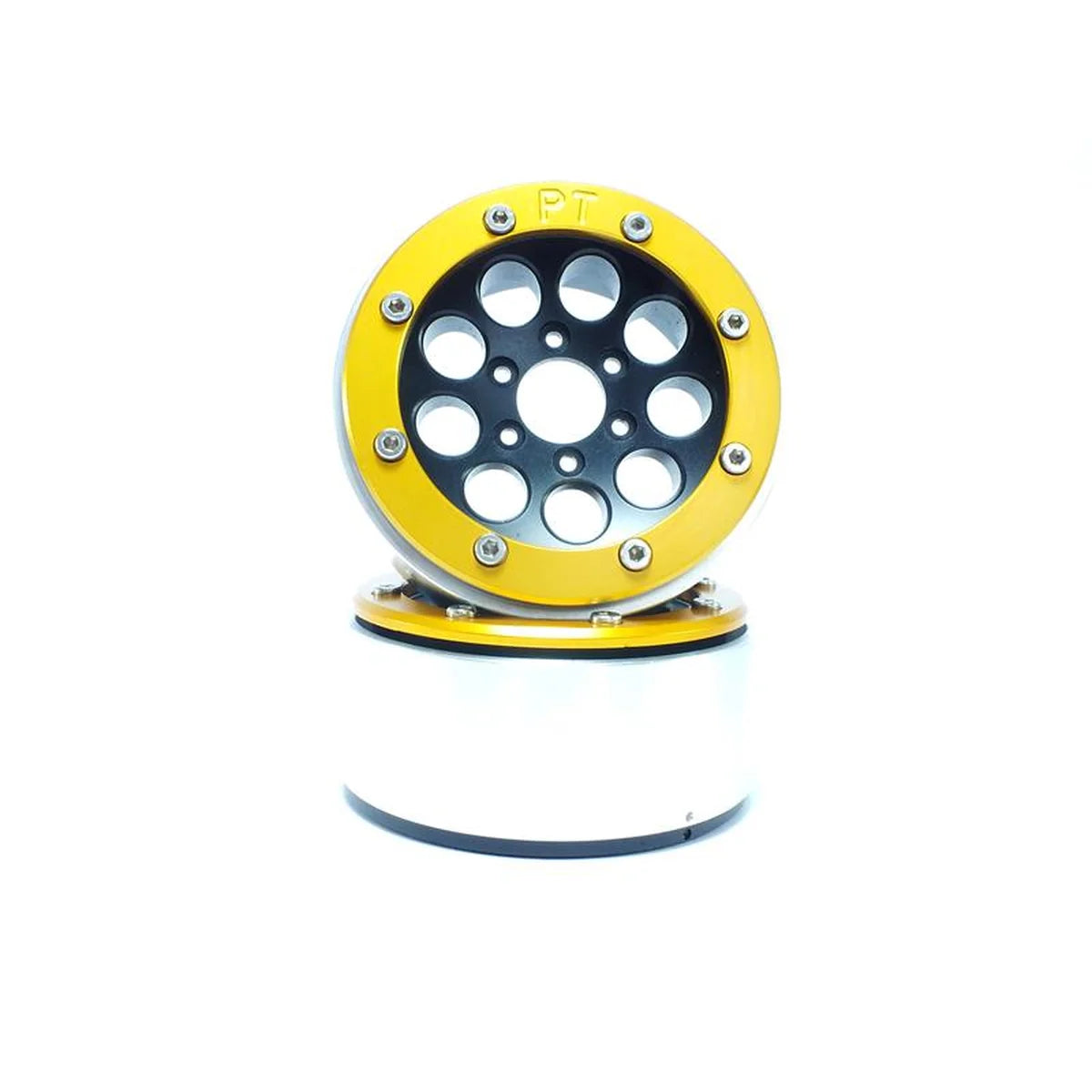 Metsafil Beadlock Wheels GUN 1.9 (2) ohne Radnabe Schwarz/Gold MT5020BGO