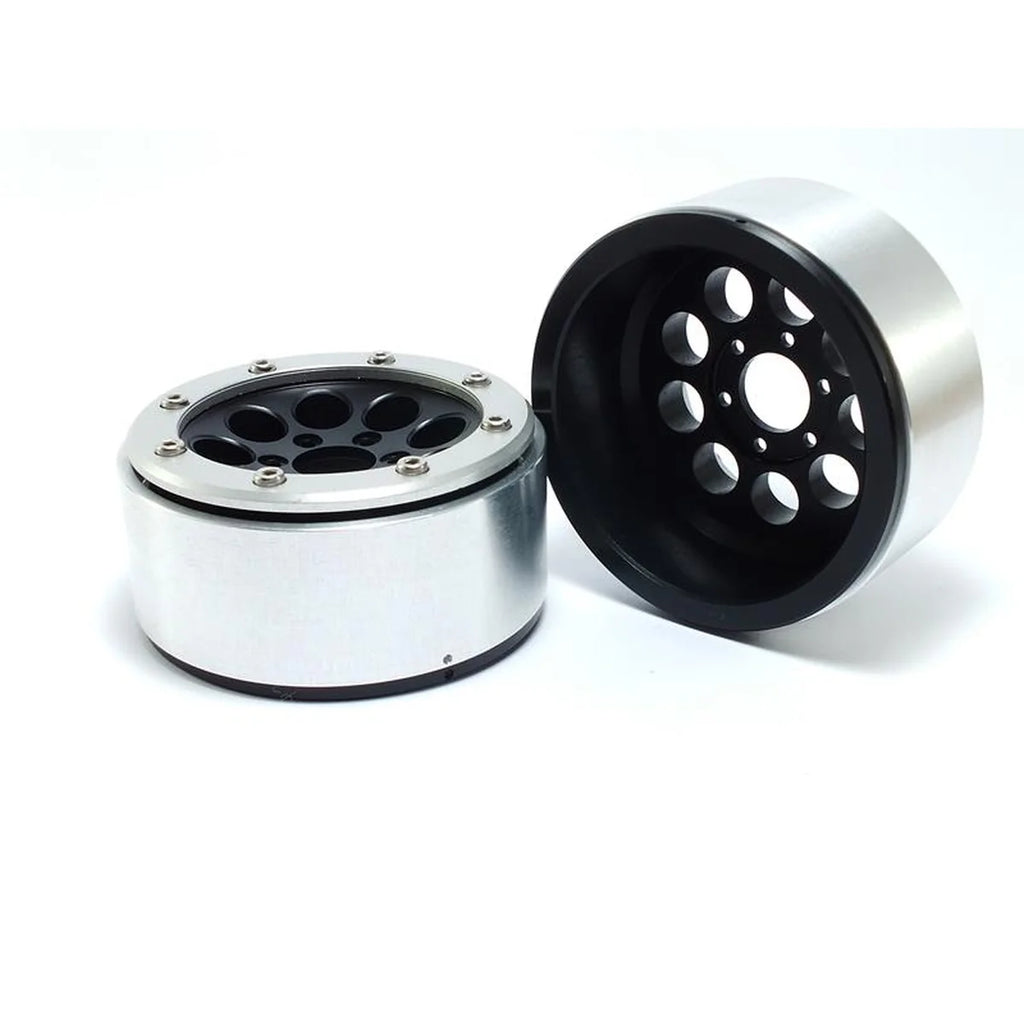 Metsafil Beadlock Wheels GUN 1.9 (2) ohne Radnabe Schwarz/Silber MT5020BS