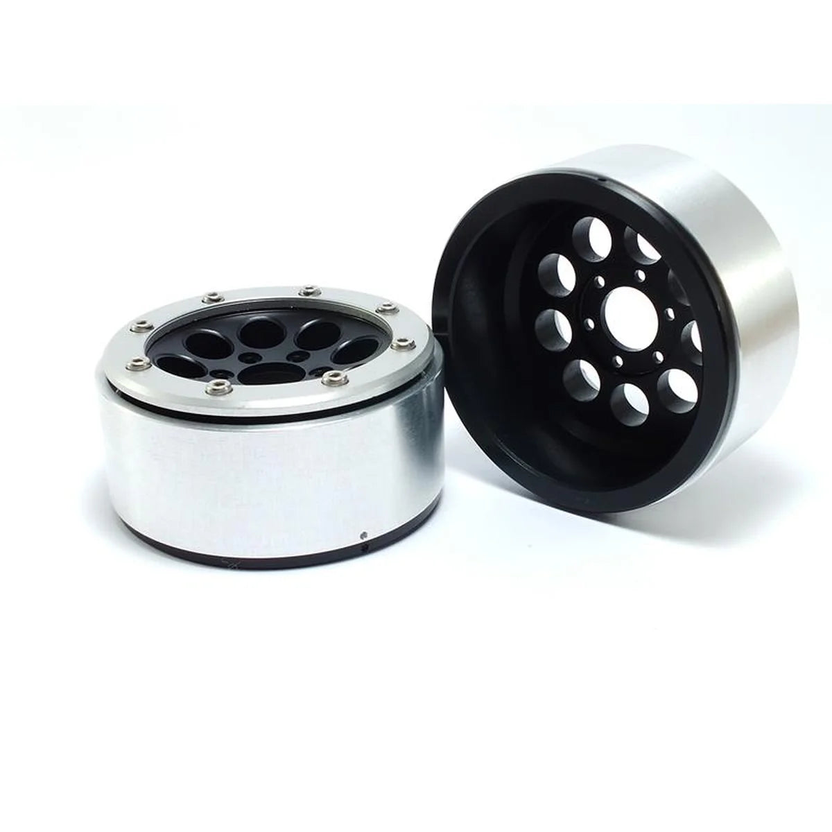Metsafil Beadlock Wheels GUN 1.9 (2) ohne Radnabe Schwarz/Silber MT5020BS