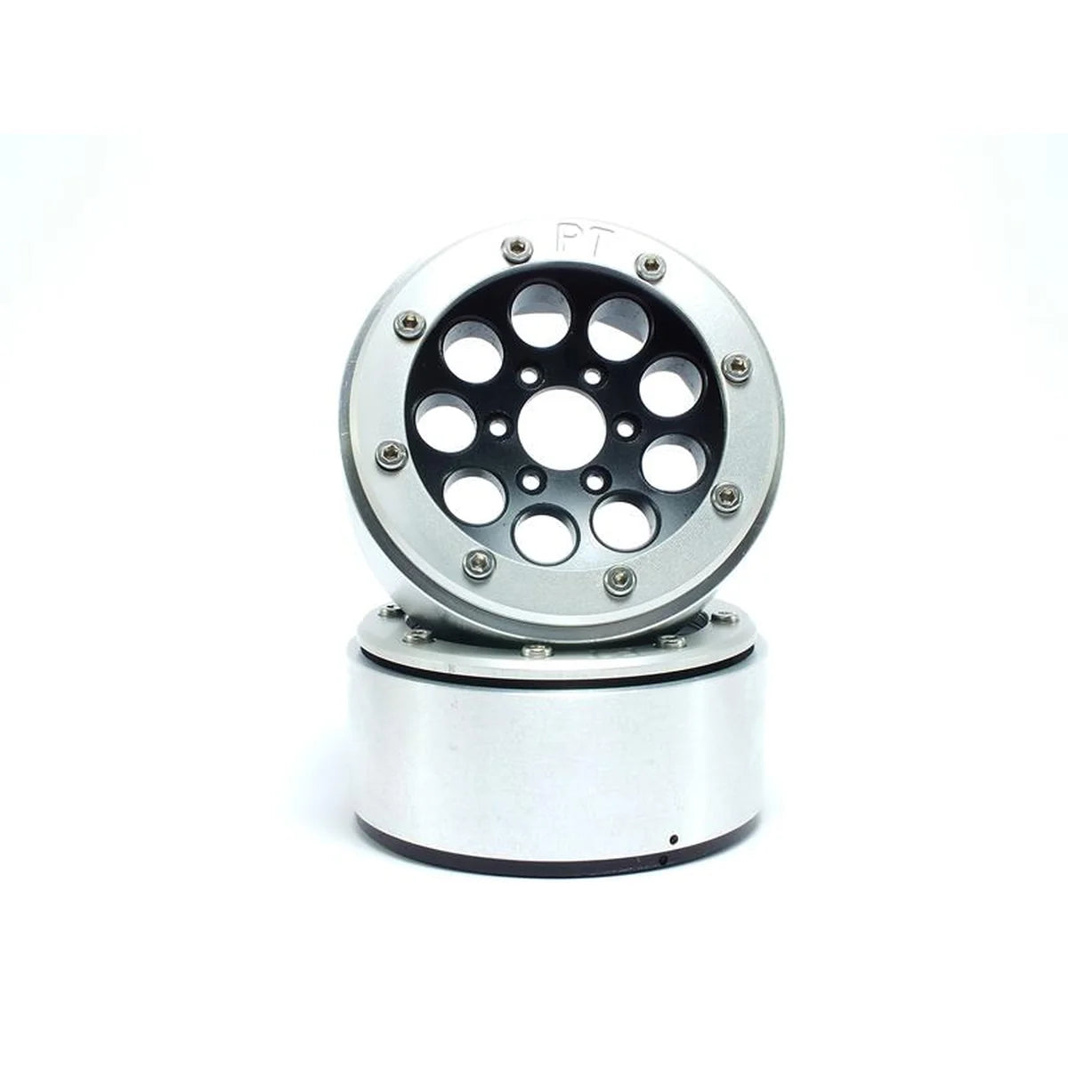 Metsafil Beadlock Wheels GUN 1.9 (2) ohne Radnabe Schwarz/Silber MT5020BS