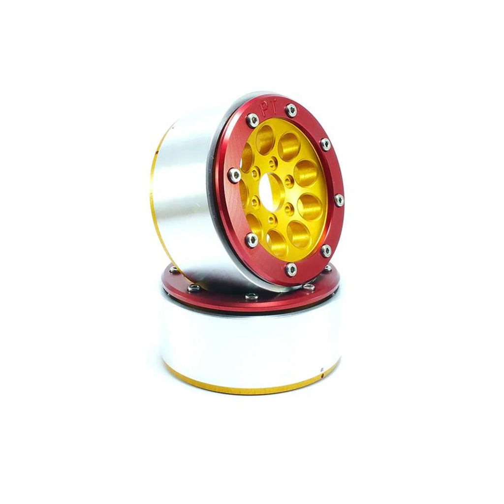 Metsafil Beadlock Wheels GUN 1.9 (2) ohne Radnabe Gold/Rot MT5020GOR