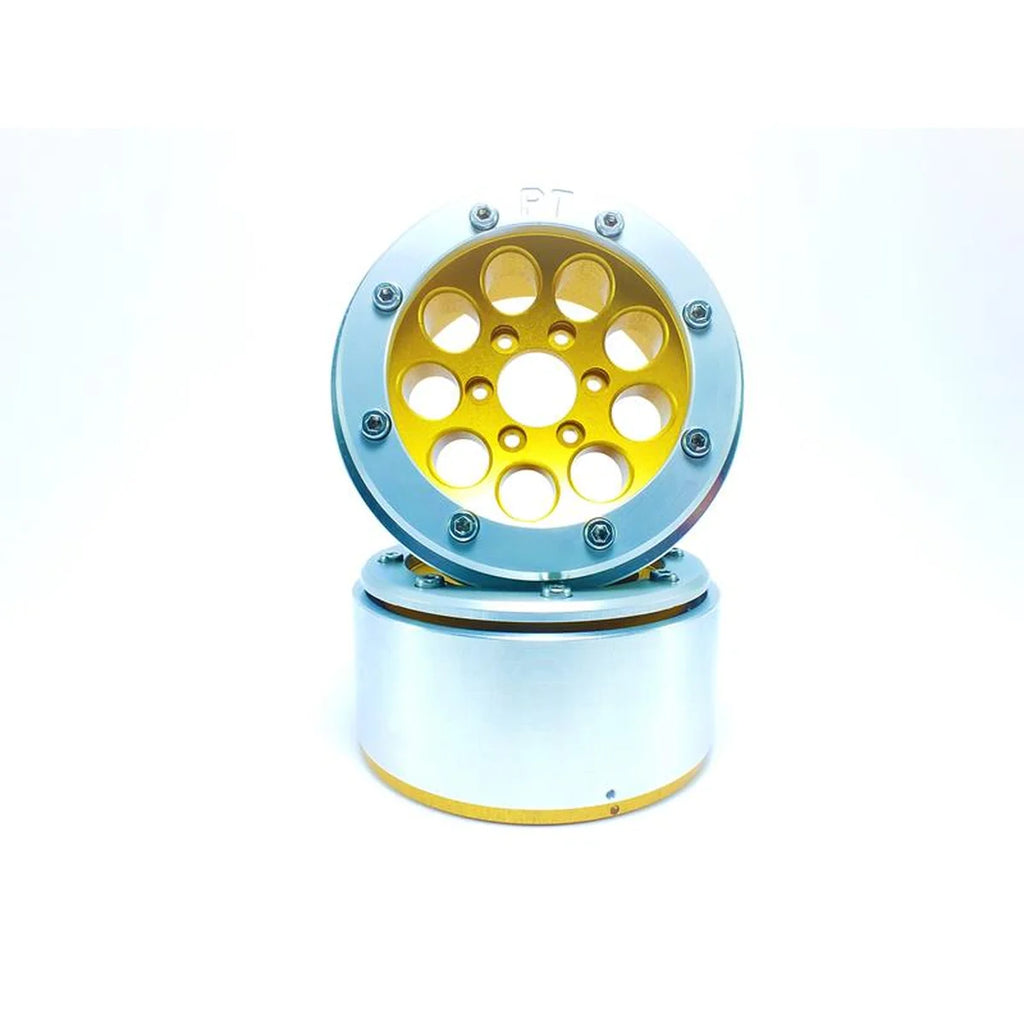 Metsafil Beadlock Wheels GUN 1.9 (2) ohne Radnabe Gold/Silber MT5020GOS