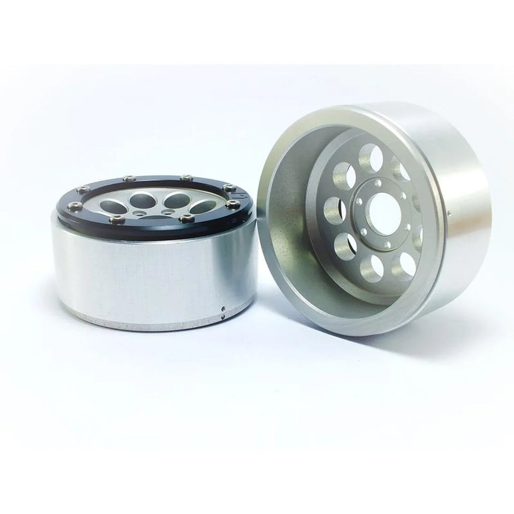 Metsafil Beadlock Wheels GUN 1.9 (2) ohne Radnabe Silber/Schwarz MT5020SB