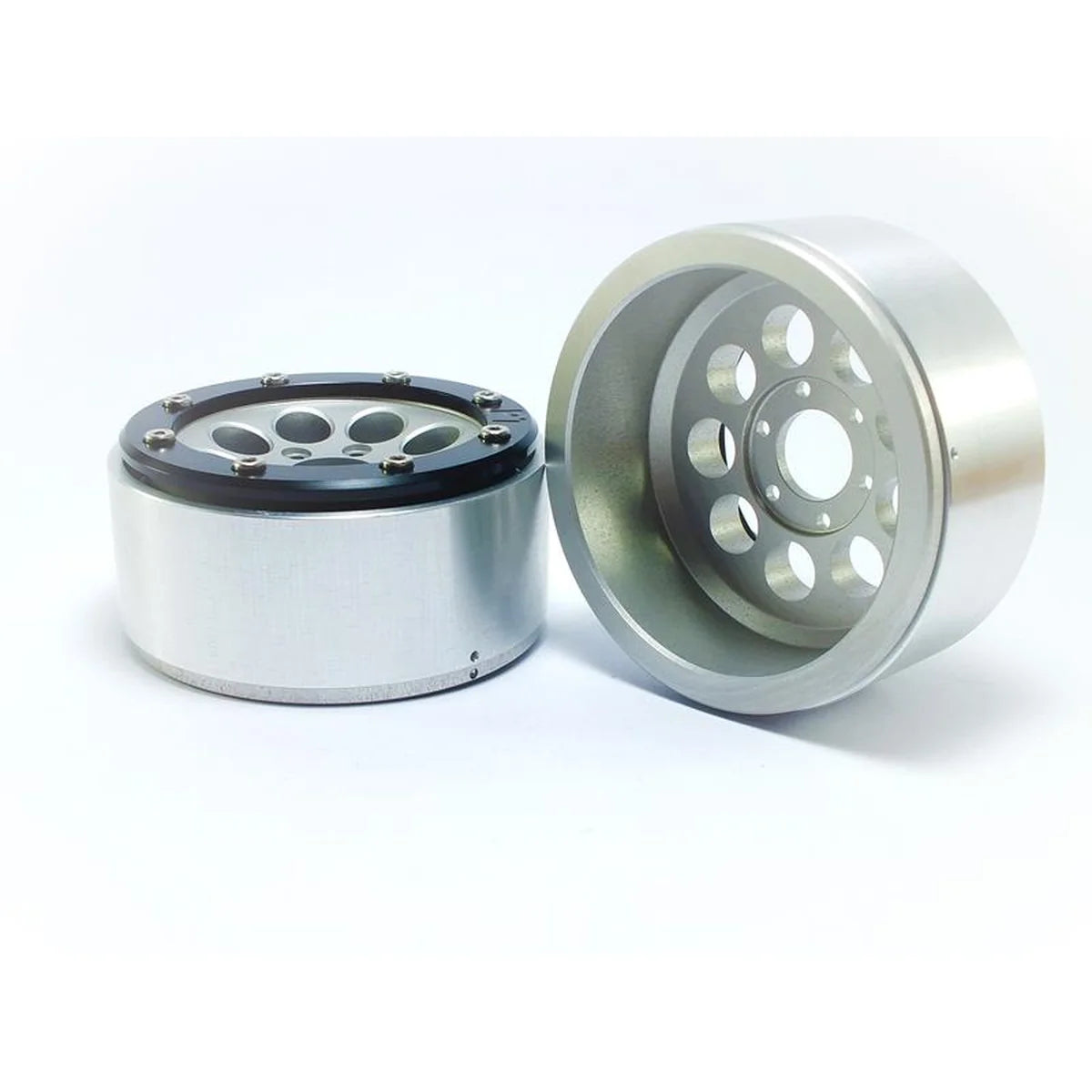 Metsafil Beadlock Wheels GUN 1.9 (2) ohne Radnabe Silber/Schwarz MT5020SB