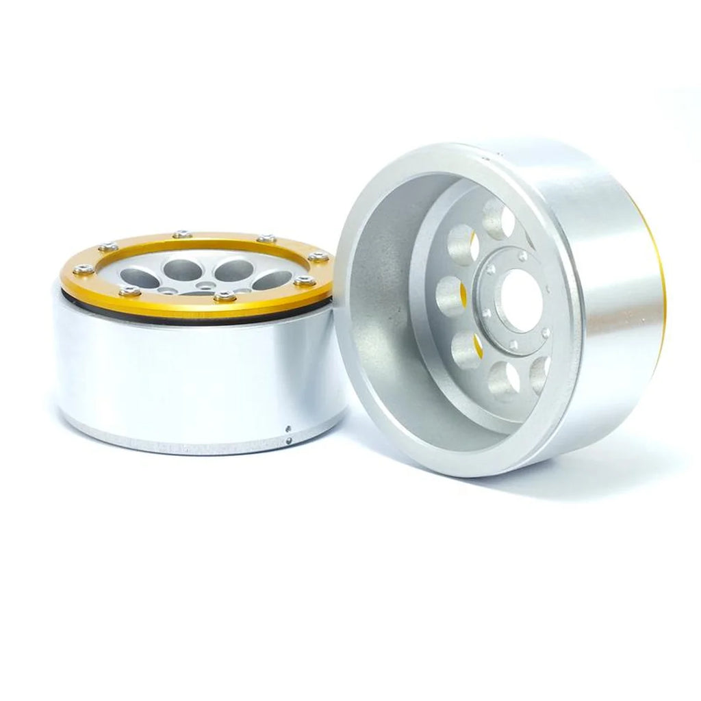Metsafil Beadlock Wheels GUN 1.9 (2) ohne Radnabe Silber/Gold MT5020SGO