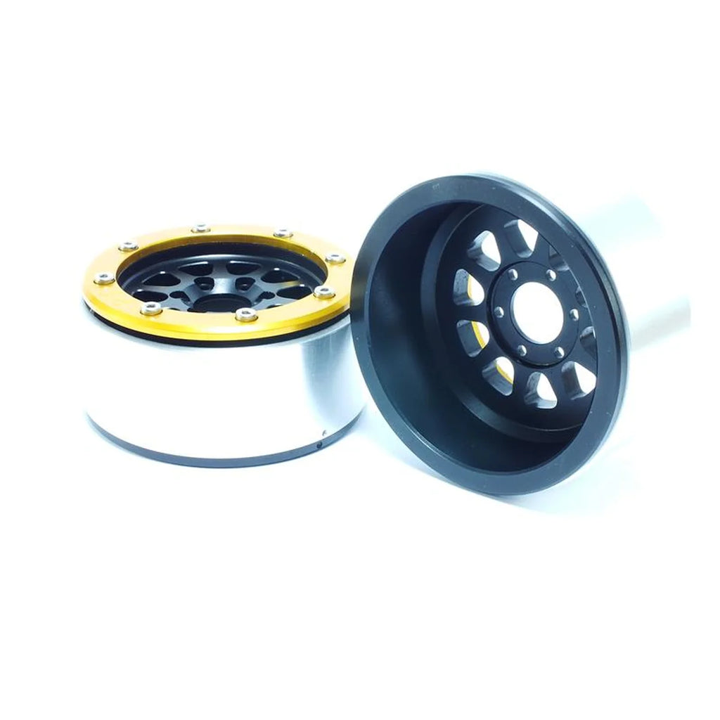 Metsafil Beadlock Wheels GEAR 1.9 (2) ohne Radnabe Schwarz/Gold MT5030BGO