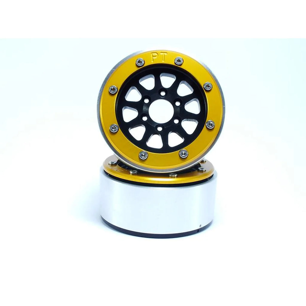 Metsafil Beadlock Wheels GEAR 1.9 (2) ohne Radnabe Schwarz/Gold MT5030BGO