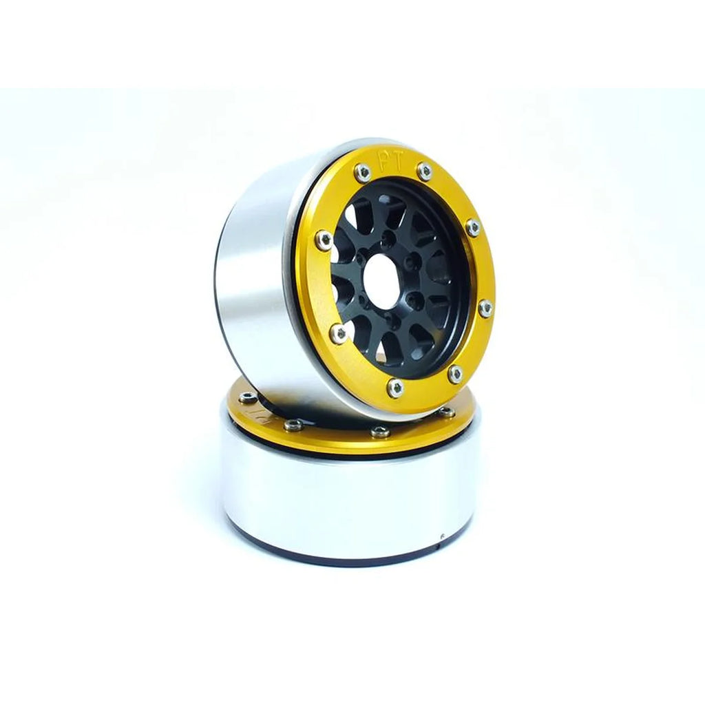 Metsafil Beadlock Wheels GEAR 1.9 (2) ohne Radnabe Schwarz/Gold MT5030BGO