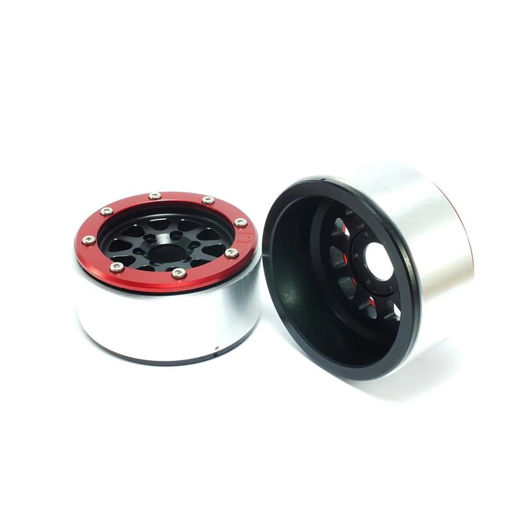 Metsafil Beadlock Wheels GEAR 1.9 (2) ohne Radnabe Schwarz/Rot MT5030BR