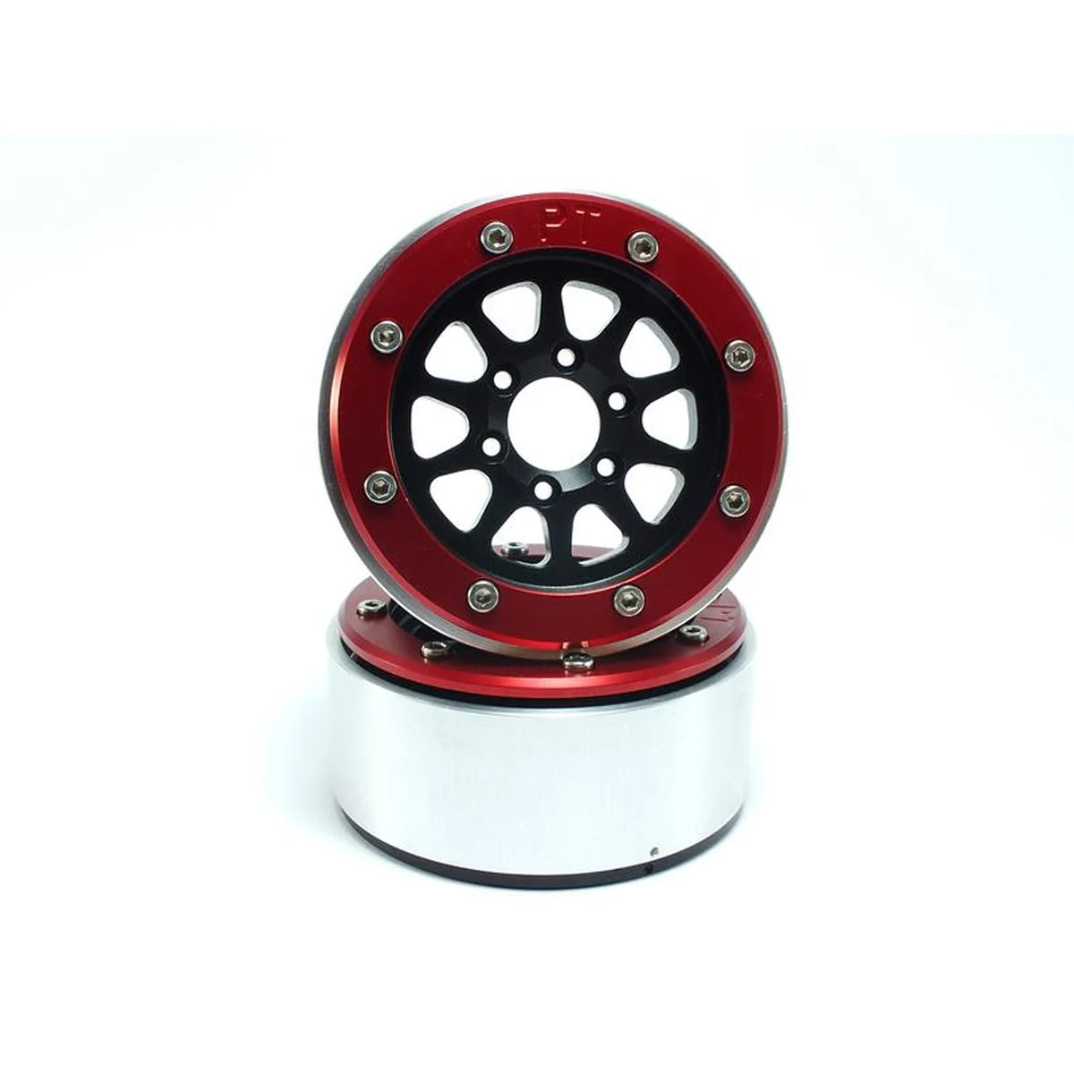 Metsafil Beadlock Wheels GEAR 1.9 (2) ohne Radnabe Schwarz/Rot MT5030BR