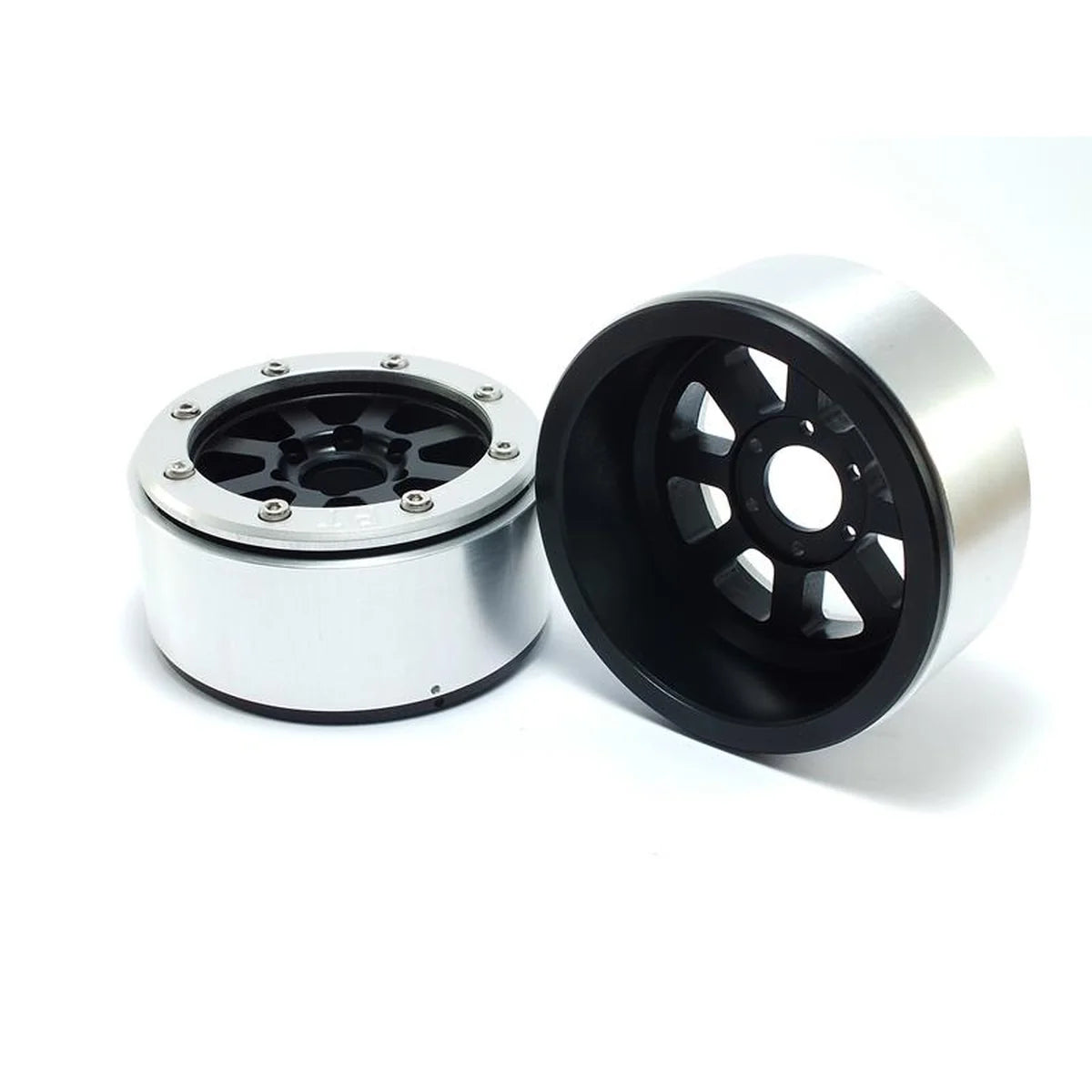 Metsafil Beadlock Wheels GEAR 1.9 (2) ohne Radnabe Schwarz/Silber MT5030BS
