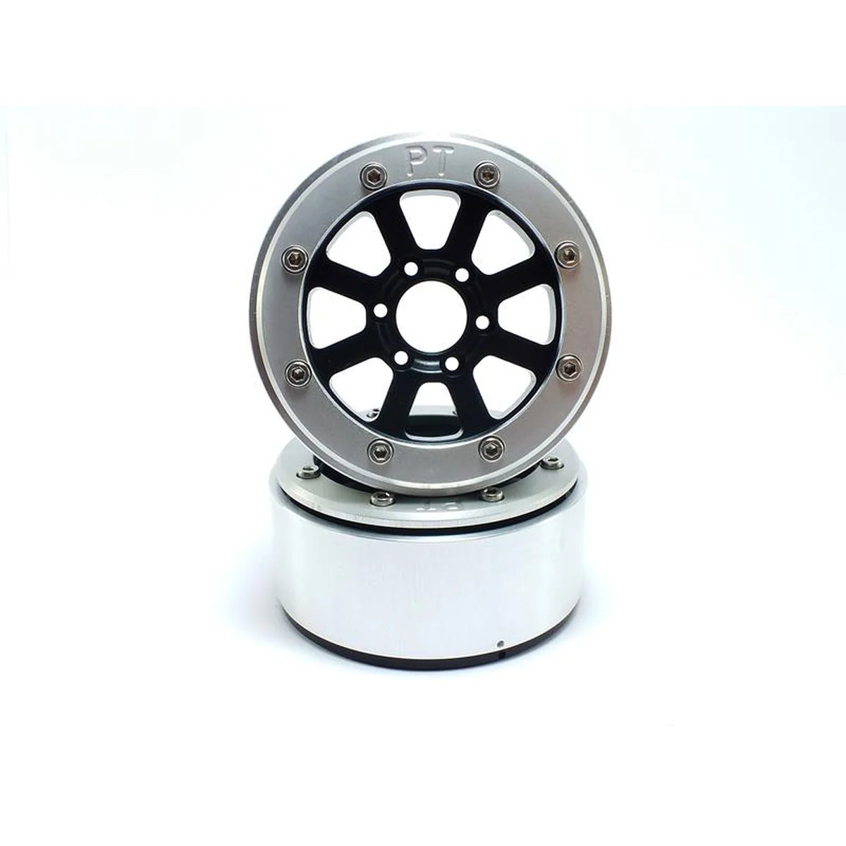 Metsafil Beadlock Wheels GEAR 1.9 (2) ohne Radnabe Schwarz/Silber MT5030BS