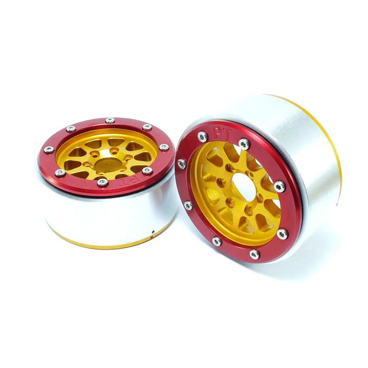 Metsafil Beadlock Wheels GEAR 1.9 (2) ohne Radnabe Gold/Rot MT5030GOR