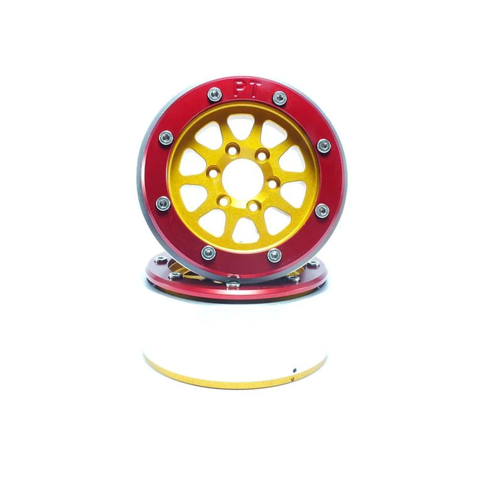 Metsafil Beadlock Wheels GEAR 1.9 (2) ohne Radnabe Gold/Rot MT5030GOR
