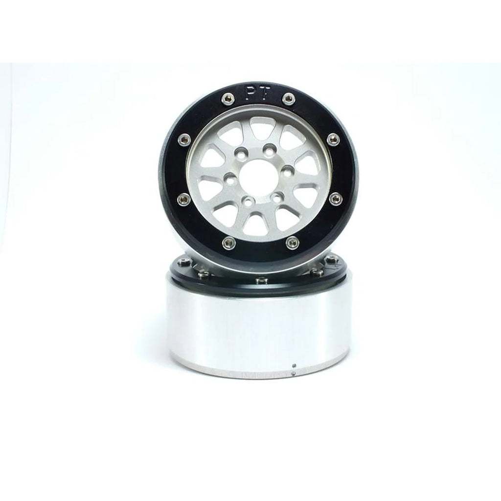Metsafil Beadlock Wheels GEAR 1.9 (2) ohne Radnabe Silber/Schwarz MT5030SB