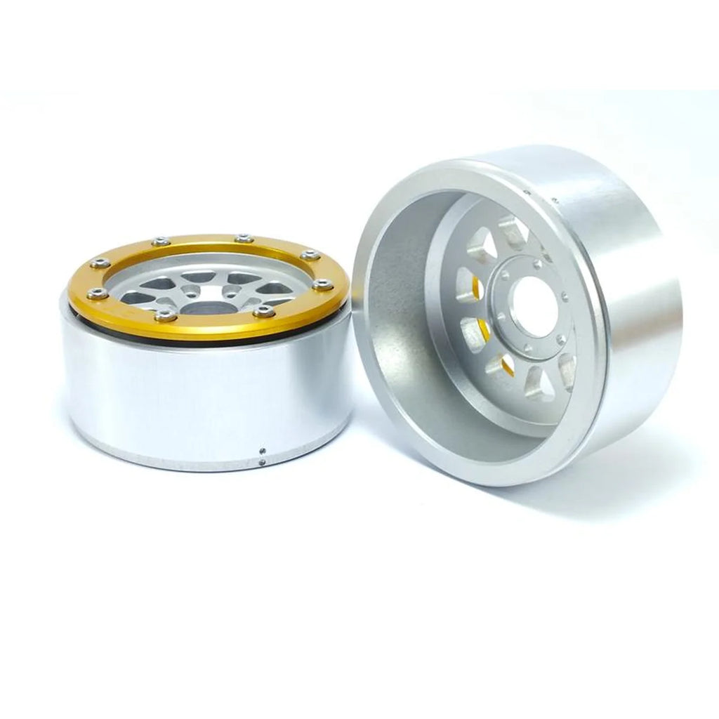 Metsafil Beadlock Wheels GEAR 1.9 (2) ohne Radnabe Silber/Gold MT5030SGO