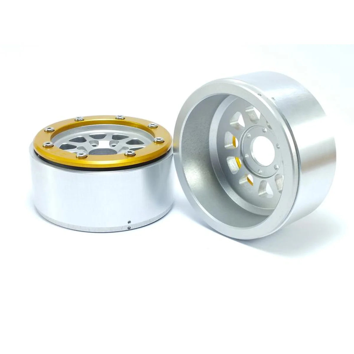 Metsafil Beadlock Wheels GEAR 1.9 (2) ohne Radnabe Silber/Gold MT5030SGO