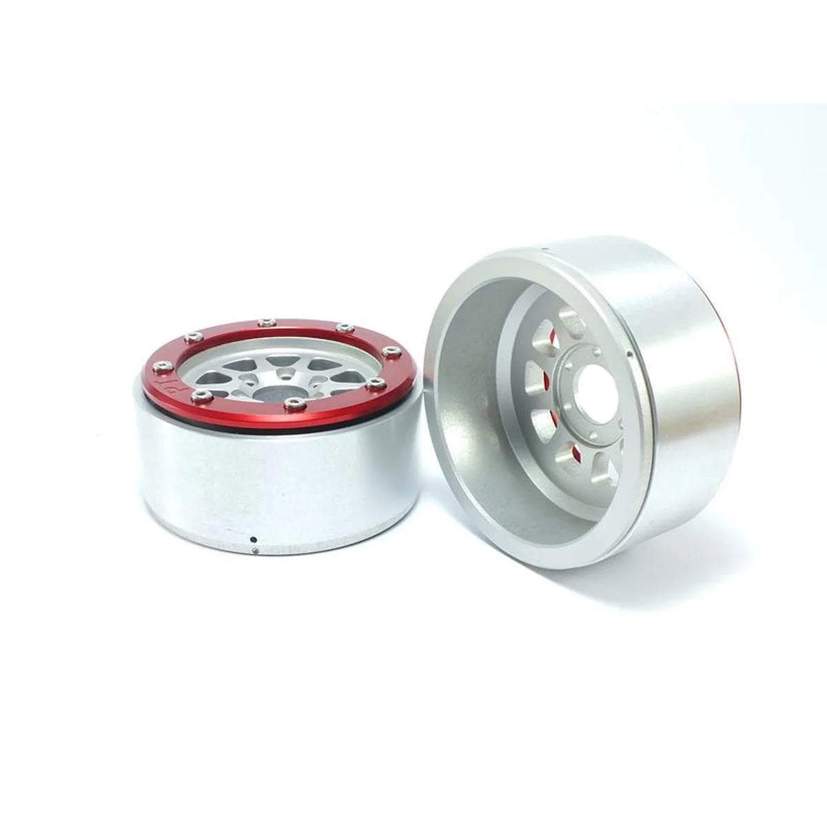 Metsafil Beadlock Wheels GEAR 1.9 (2) ohne Radnabe Silber/Rot MT5030SR