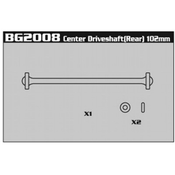 BG2008 Center Driveshaft (Rear) 102mm