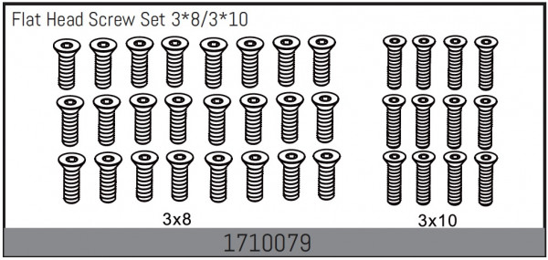 Absima Senkkopfschraubenset 3*8/3*10 Mamba Rock Racer 1/7 ABS-1710079