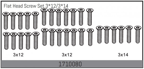 Absima Senkkopfschraubenset 3*12/3*14 Mamba Rock Racer 1/7 ABS-1710080