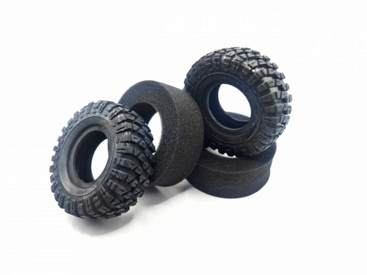 Gaeirt 4 RC-Reifen 1/10 96mm - Crawler Reifen Mit Naben Für Modellautos