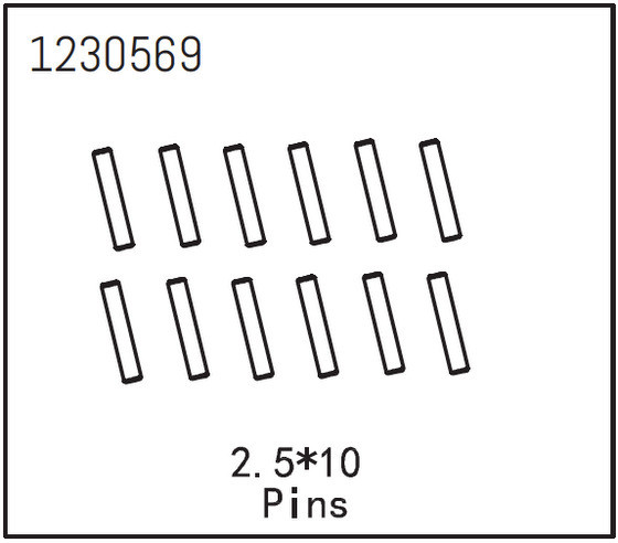 Absima Pins 2.5*12 (12 St.)