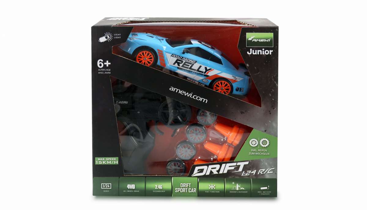 Amewi 21108 Drift Sport Car 1:24 Véhicule RC débutant électrique Amewi 21108 Drift Sport Car 1:24 Véhicule RC débutant électrique