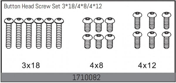 Absima Kopfschraubenset 3*18/4*8/4*12 Mamba Rock Racer 1/7 ABS-1710082